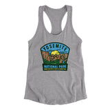 Yosemite National Park Badge Women's Racerback Tank-Heather Grey-Allegiant Goods Co. Vintage Sports Apparel
