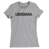 Louisiana Military Stencil Women's T-Shirt-Heather Grey-Allegiant Goods Co. Vintage Sports Apparel