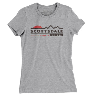 Scottsdale Mountain Sunset Women's T-Shirt-Heather Grey-Allegiant Goods Co. Vintage Sports Apparel