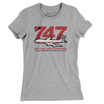 747 Club Buffalo Rochester Women's T-Shirt-Heather Grey-Allegiant Goods Co. Vintage Sports Apparel