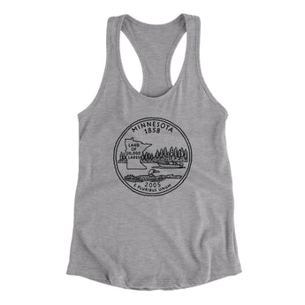 Minnesota State Quarter Women's Racerback Tank-Allegiant Goods Co. Vintage Sports Apparel