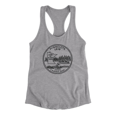 Minnesota State Quarter Women's Racerback Tank-Allegiant Goods Co. Vintage Sports Apparel