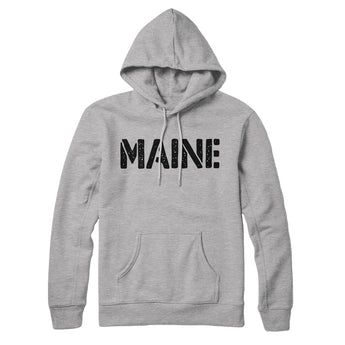Maine Military Stencil Hoodie-Allegiant Goods Co. Vintage Sports Apparel