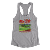 Dolores Park Women's Racerback Tank-Heather Grey-Allegiant Goods Co. Vintage Sports Apparel