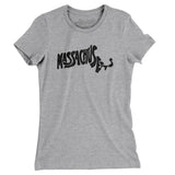 Massachusetts State Shape Text Women's T-Shirt-Allegiant Goods Co. Vintage Sports Apparel