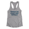 There's No Place Like Buffalo Women's Racerback Tank-Heather Grey-Allegiant Goods Co. Vintage Sports Apparel