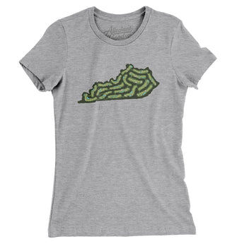 Kentucky Golf Course Women's T-Shirt-Heather Grey-Allegiant Goods Co. Vintage Sports Apparel