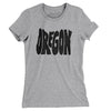 Oregon State Shape Text Women's T-Shirt-Heather Grey-Allegiant Goods Co. Vintage Sports Apparel
