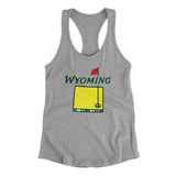 Wyoming Golf Women's Racerback Tank-Heather Grey-Allegiant Goods Co. Vintage Sports Apparel
