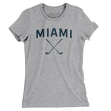 Miami Golf Women's T-Shirt-Heather Grey-Allegiant Goods Co. Vintage Sports Apparel