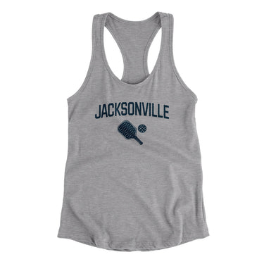 Jacksonville Pickleball Women's Racerback Tank-Heather Grey-Allegiant Goods Co. Vintage Sports Apparel