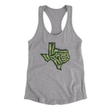 Texas Golf Course Map Women's Racerback Tank-Heather Grey-Allegiant Goods Co. Vintage Sports Apparel