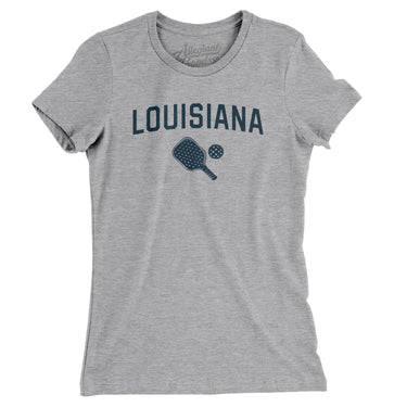 Louisiana Pickleball Women's T-Shirt-Heather Grey-Allegiant Goods Co. Vintage Sports Apparel