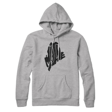 Maine State Shape Text Hoodie-Allegiant Goods Co. Vintage Sports Apparel