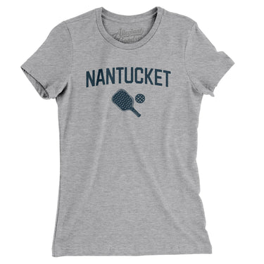 Nantucket Pickleball Women's T-Shirt-Heather Grey-Allegiant Goods Co. Vintage Sports Apparel