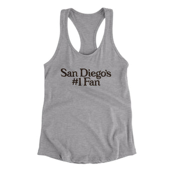 San Diego's Number 1 Fan Women's Racerback Tank-Allegiant Goods Co. Vintage Sports Apparel