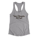 San Diego's Number 1 Fan Women's Racerback Tank-Allegiant Goods Co. Vintage Sports Apparel