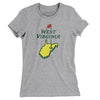 West Virginia Golf Women's T-Shirt-Heather Grey-Allegiant Goods Co. Vintage Sports Apparel