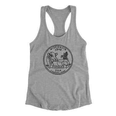 Wisconsin State Quarter Women's Racerback Tank-Allegiant Goods Co. Vintage Sports Apparel