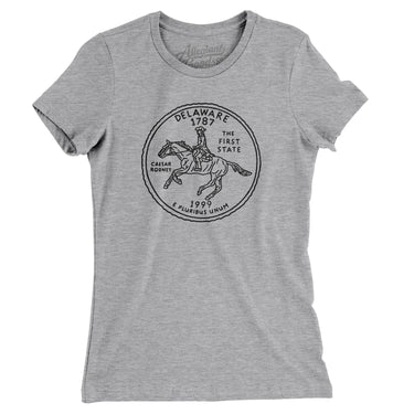 Delaware State Quarter Women's T-Shirt-Allegiant Goods Co. Vintage Sports Apparel
