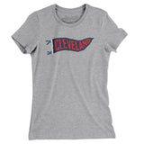 Cleveland Pennant Women's T-Shirt-Heather Grey-Allegiant Goods Co. Vintage Sports Apparel