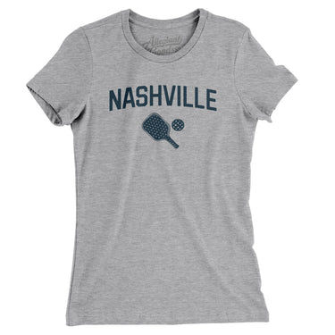 Nashville Pickleball Women's T-Shirt-Heather Grey-Allegiant Goods Co. Vintage Sports Apparel