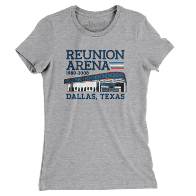 Reunion Arena Women's T-Shirt-Heather Grey-Allegiant Goods Co. Vintage Sports Apparel