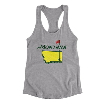 Montana Golf Women's Racerback Tank-Heather Grey-Allegiant Goods Co. Vintage Sports Apparel