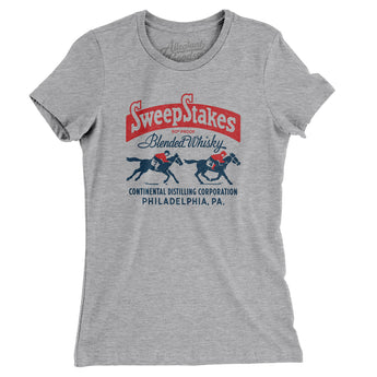 Sweepstakes Blended Whisky Women's T-Shirt-Heather Grey-Allegiant Goods Co. Vintage Sports Apparel