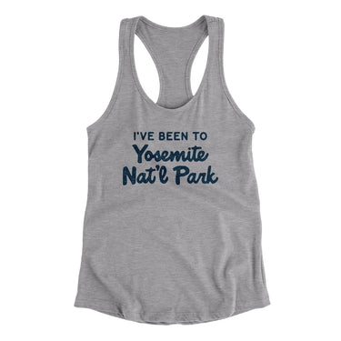 I've Been To Yosemite National Park Women's Racerback Tank-Heather Grey-Allegiant Goods Co. Vintage Sports Apparel