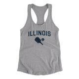 Illinois Pickleball Women's Racerback Tank-Heather Grey-Allegiant Goods Co. Vintage Sports Apparel