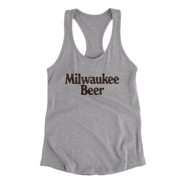 Milwaukee Beer Women's Racerback Tank-Heather Grey-Allegiant Goods Co. Vintage Sports Apparel