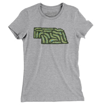 Nebraska Golf Course Women's T-Shirt-Heather Grey-Allegiant Goods Co. Vintage Sports Apparel