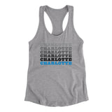 Charlotte Repeat Women's Racerback Tank-Allegiant Goods Co. Vintage Sports Apparel