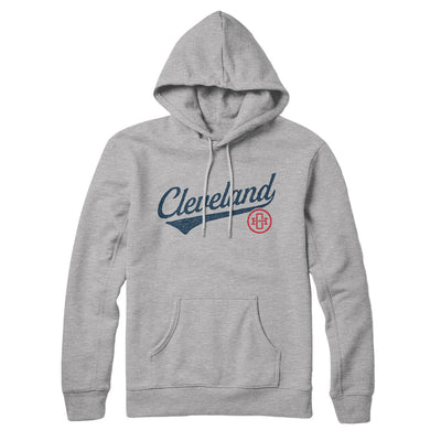 Cleveland Vintage Script Hoodie-Heather Grey-Allegiant Goods Co. Vintage Sports Apparel