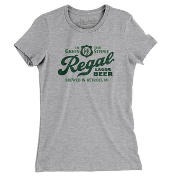 Regal Lager Detroit Women's T-Shirt-Heather Grey-Allegiant Goods Co. Vintage Sports Apparel