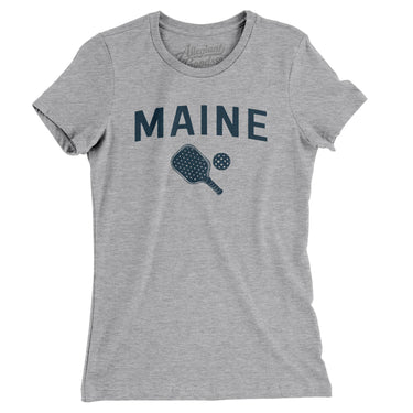 Maine Pickleball Women's T-Shirt-Heather Grey-Allegiant Goods Co. Vintage Sports Apparel