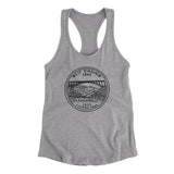 West Virginia State Quarter Women's Racerback Tank-Heather Grey-Allegiant Goods Co. Vintage Sports Apparel
