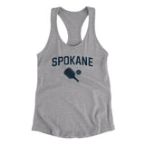 Spokane Pickleball Women's Racerback Tank-Heather Grey-Allegiant Goods Co. Vintage Sports Apparel