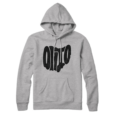 Ohio State Shape Text Hoodie-Heather Grey-Allegiant Goods Co. Vintage Sports Apparel