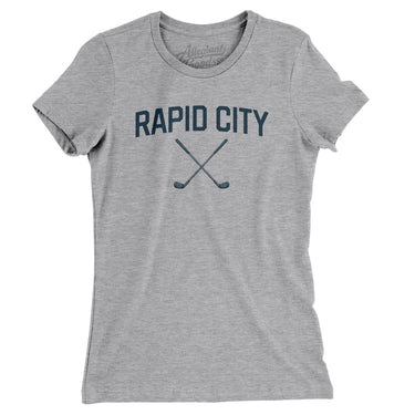 Rapid City Golf Women's T-Shirt-Heather Grey-Allegiant Goods Co. Vintage Sports Apparel