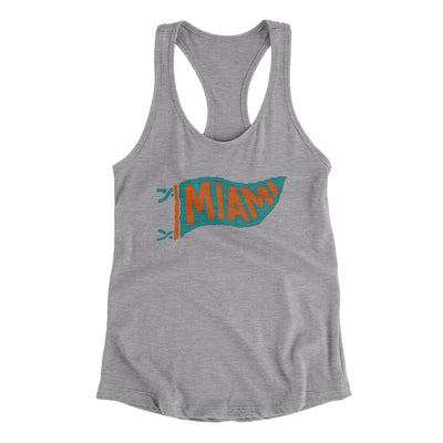 Miami Pennant Women's Racerback Tank-Heather Grey-Allegiant Goods Co. Vintage Sports Apparel