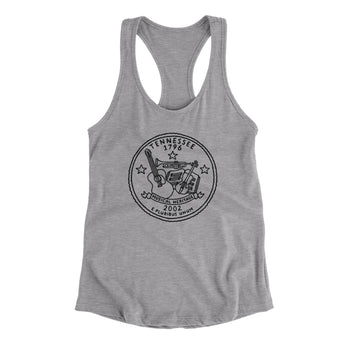 Tennessee State Quarter Women's Racerback Tank-Heather Grey-Allegiant Goods Co. Vintage Sports Apparel