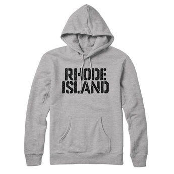 Rhode Island Military Stencil Hoodie-Allegiant Goods Co. Vintage Sports Apparel