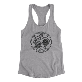 South Carolina State Quarter Women's Racerback Tank-Allegiant Goods Co. Vintage Sports Apparel