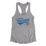 Tampa Vintage Script Women's Racerback Tank-Heather Grey-Allegiant Goods Co. Vintage Sports Apparel