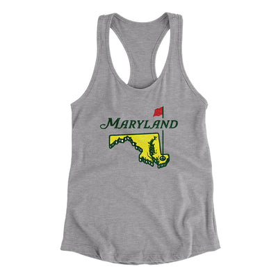 Maryland Golf Women's Racerback Tank-Heather Grey-Allegiant Goods Co. Vintage Sports Apparel