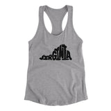 Virginia State Shape Text Women's Racerback Tank-Heather Grey-Allegiant Goods Co. Vintage Sports Apparel