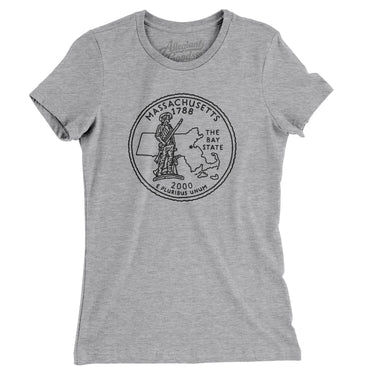 Massachusetts State Quarter Women's T-Shirt-Allegiant Goods Co. Vintage Sports Apparel