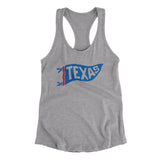 Texas Pennant Women's Racerback Tank-Heather Grey-Allegiant Goods Co. Vintage Sports Apparel